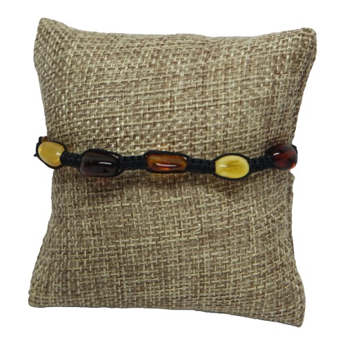 Pulsera De Ámbar De Colores Hilo Negro